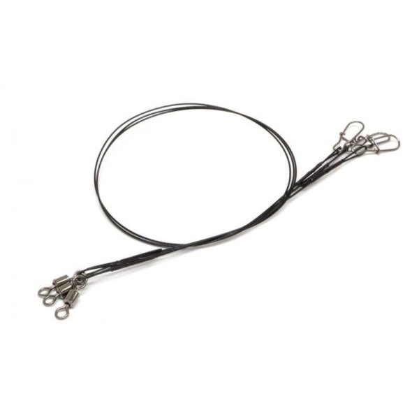 Поводок стальной NAMAZU Leader 1х7 Nylon Coated Black, L-20см, тест - 11кг