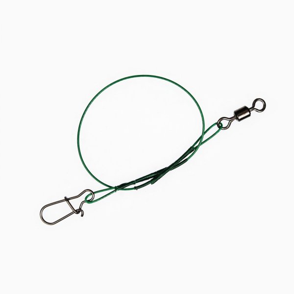 Поводок стальной NAMAZU Leader 1х7 Nylon Coated Green, L-15см, тест - 18кг