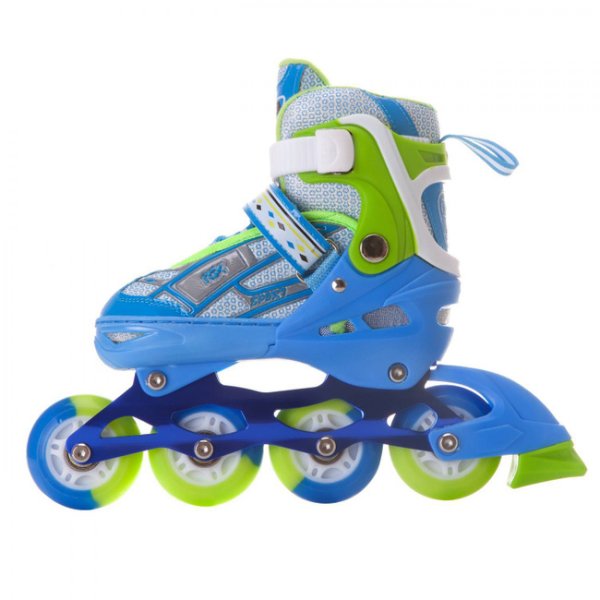 Раздвижные роликовые коньки Yuppie Blue LED подсветка колес (XS (27-30))