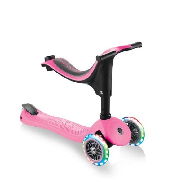 Самокат 4 в 1 Globber GO UP SPORTY PLUS LIGHTS - / Розовый