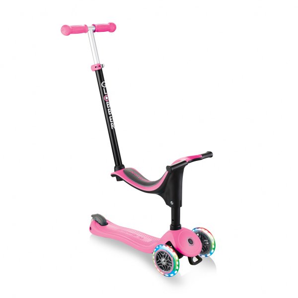 Самокат 4 в 1 Globber GO UP SPORTY PLUS LIGHTS - / Розовый