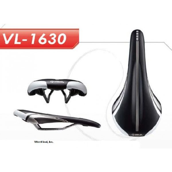 Седло VELO спорт 286х134мм VL-1630 облегч. эластомер. черно-серое