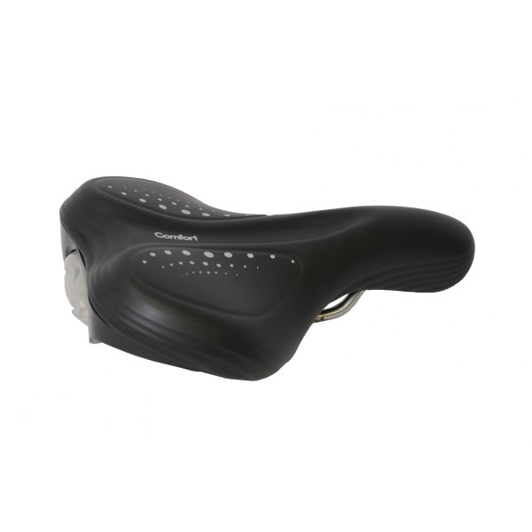 Седло VELO VL-6278 END ZONE, 255x193мм, эластомер. черное, гелевое, с фонариком