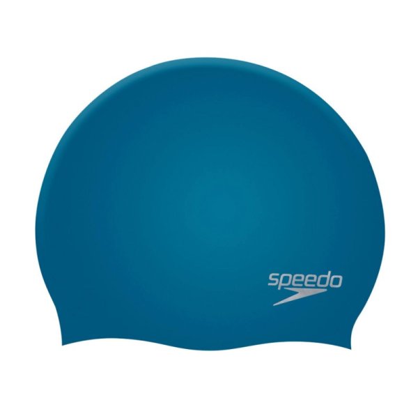 Шапочка для плавания (силикон) SPEEDO Plain Molded Silicone Cap, СИНИЙ