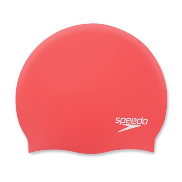 Шапочка для плавания (силикон) SPEEDO Plain Molded Silicone Cap, КРАСНЫЙ