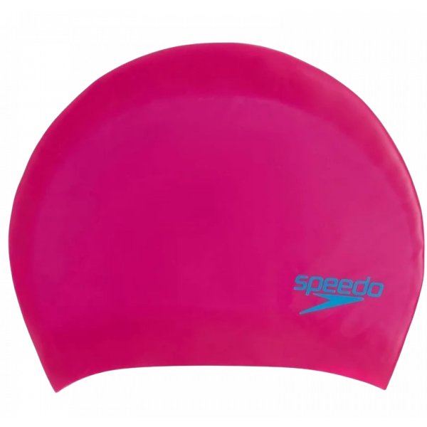 Шапочка для плавания детская (силикон) SPEEDO Long Hair Pace Cap Jr, фуксия