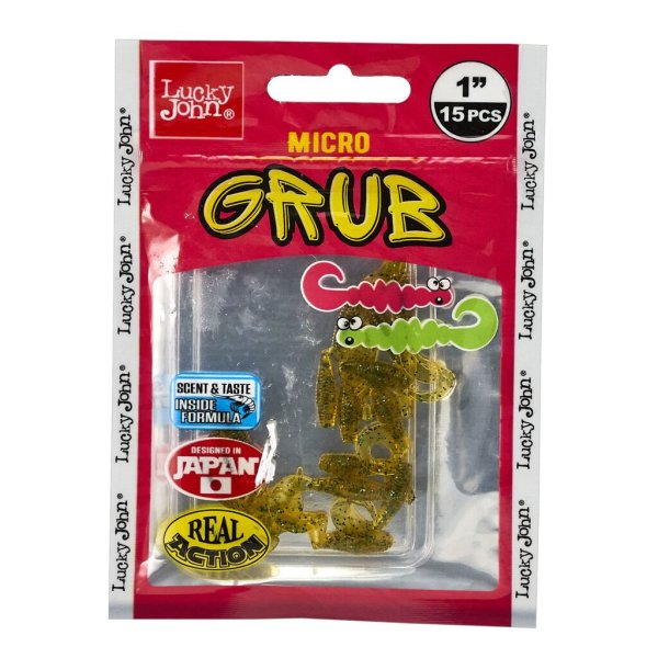 Твистеры съедобные LJ Pro Series MICRO GRUB (2,5 см) цвет PA19 (упаковка 15 шт.)